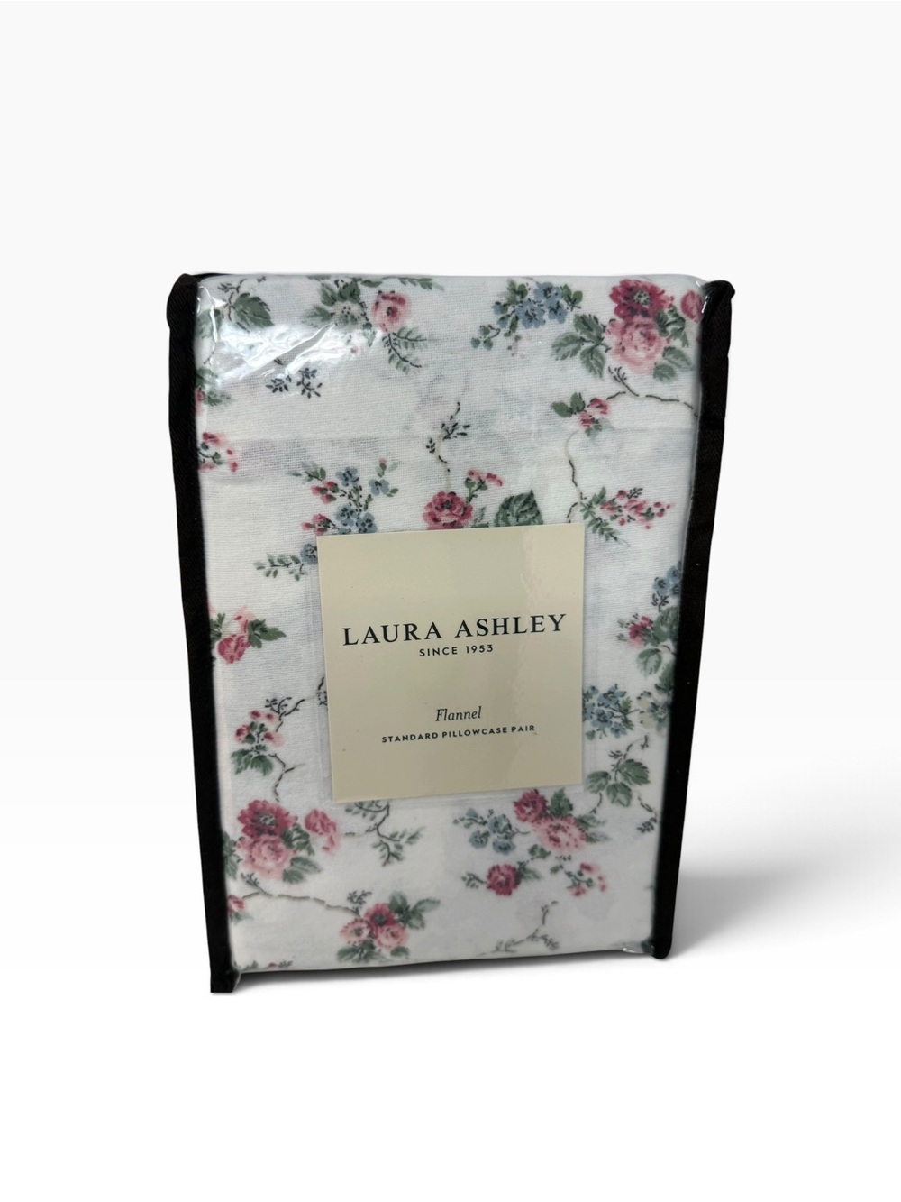 Laura Ashley Le Fleur Pink Floral Flannel pillowcase Pair Standard Size NWT